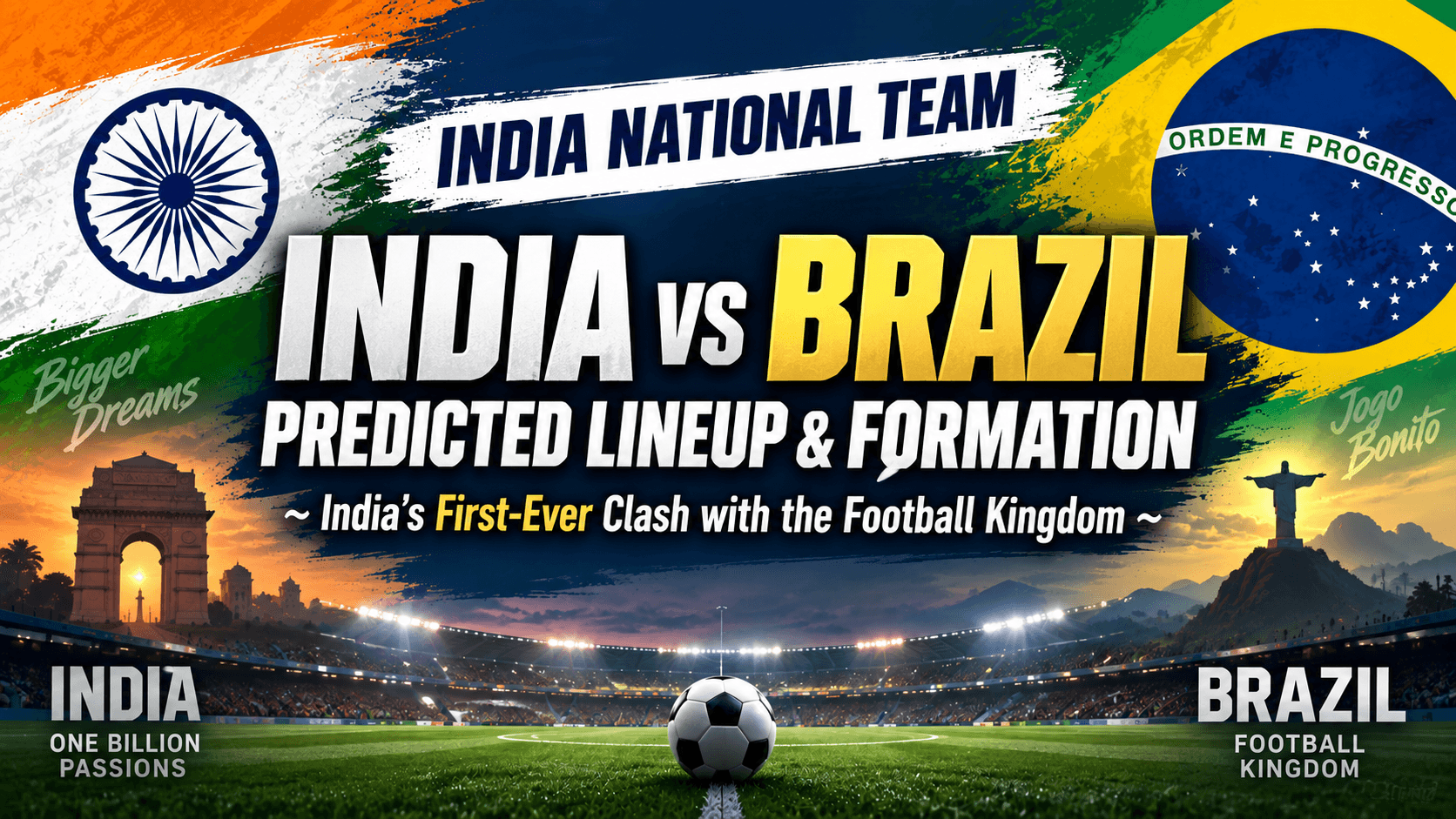 India vs Brazil predicted lineup: Khalid Jamil's 4-4-2 and the 26-man squad for India's first ever meeting with the five-time world champions