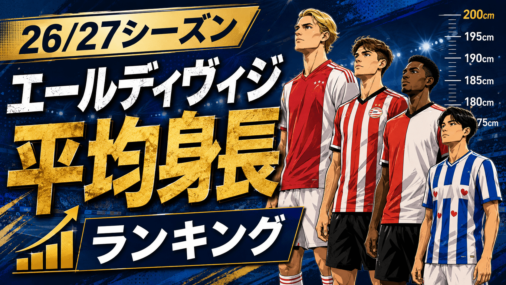【エールディヴィジ】平均身長ランキング 〜26/27シーズン開幕節の先発11人で比較〜