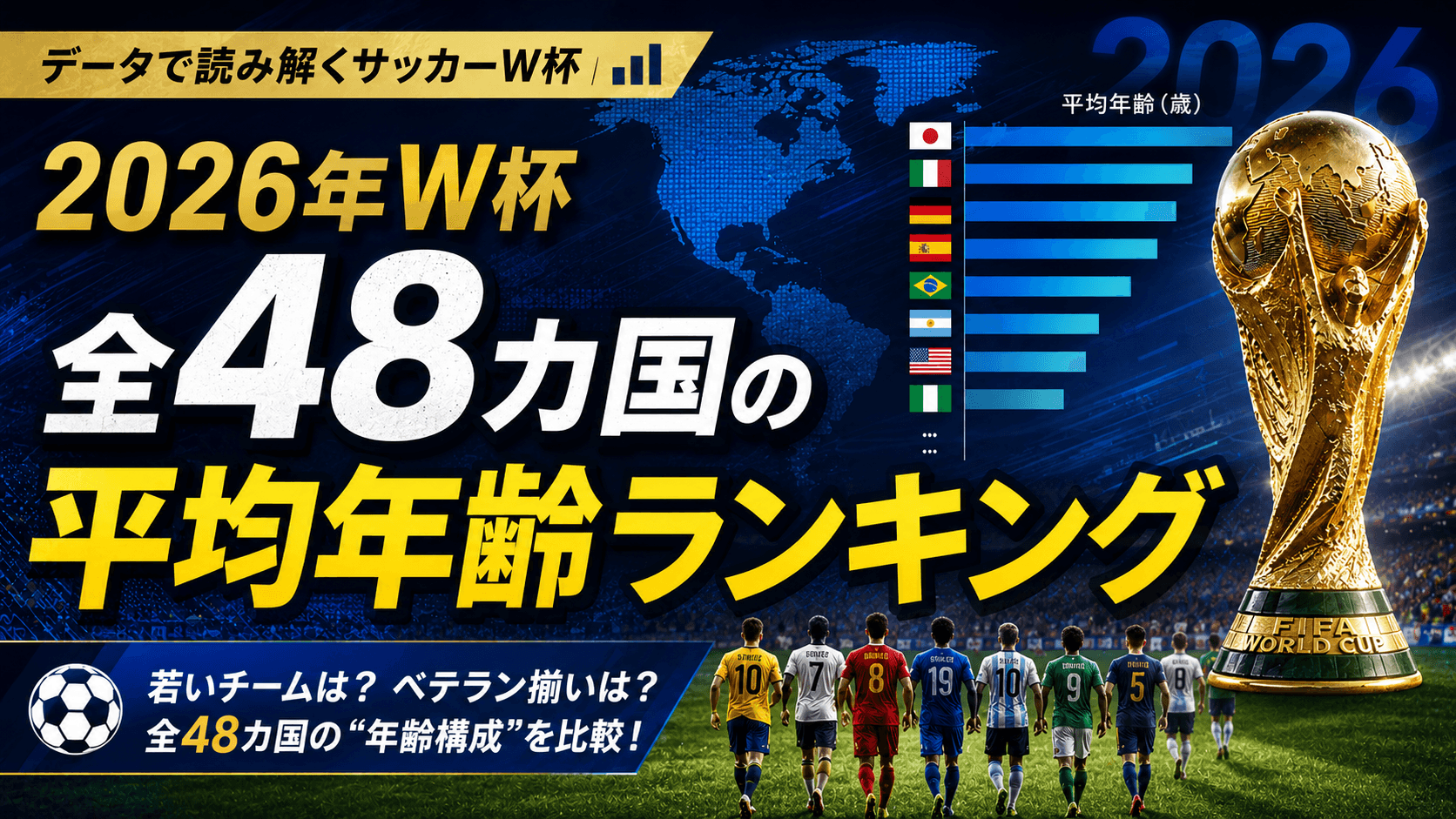 【W杯2026】全48カ国 代表メンバー平均年齢ランキング